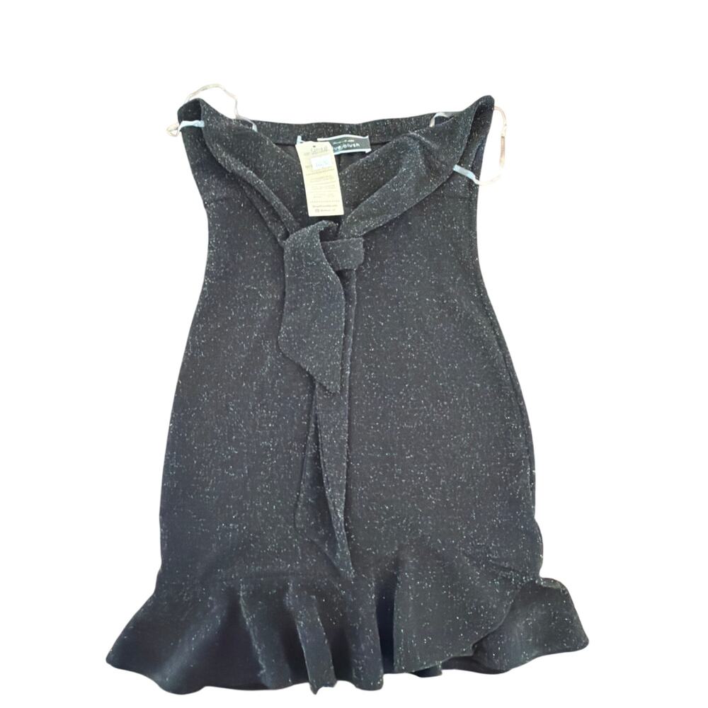 Blue Blush Black Glitter Strapless Mini Dress Small NWT Bodycon Party Cocktail